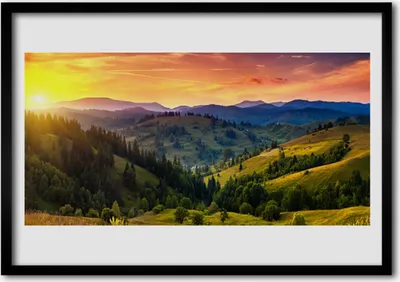 Produktbild von Bild 100x70 MDF-Rahmen Wandkunst West Meadow Landschaft
