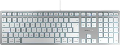 Obrázok produktu pre Klávesnica CHERRY KC 6000C pre Mac, univerzálna, USB, rozloženie QWERTY, severská verzia, strieborná