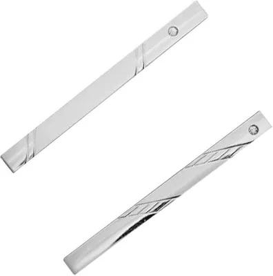 Produktbild von Silberner Stahlklemmschließe für Herren, Sicherheitsverschluss, Zilver