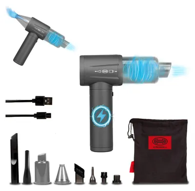 Obrázek produktu pro HEYNER® Nabíjecí vysavač do auta - 6 500 Pa I Funkce foukání prachu + Bezkartáčový motor + 4 stupně rychlosti + Omyvatelný ocelový filtr HEPA + Včetně sáčku a nabíjecího kabelu I Mini ruční vysavač