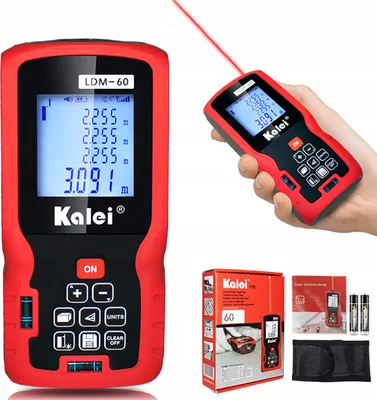 Produktbild von Laser Entfernungsmesser, Digital Wasserwaage Distanzmessgerät & LCD Hintergrundbeleuchtung 4 Zeilige Digitaldisplay ±2mm Mehreren Messmodi
