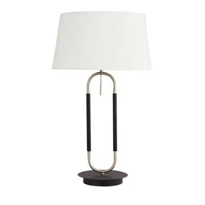 Produktbild von Nachttischleuchte Metall Stoff rund D: 37 cm 63 cm hoch in Weiß Silber matt E27 Modern Nachttischlampe