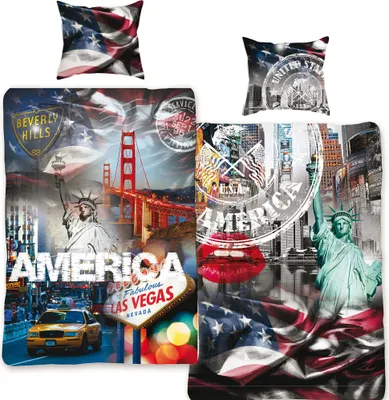 Produktbild von USA Stars and Stripes Bettwäsche Linon / Renforcé