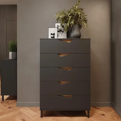 Obrázok produktu pre Komoda Vicco Marelle Antracit/Artisan 76 x 120 cm s 5 zásuvkami, Model 57846