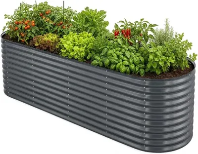 Produktbild von HomeLuxWorld Hochbeet Metall 240x80x80 cm Anthrazit verzinkter Stahl