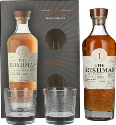 Produktbild von The Irishman THE HARVEST Single Malt Irish Whiskey 40% Vol. 0,7l in Geschenkbox mit 2 Gläser