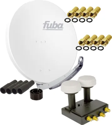 Produktbild von FUBA SAT Anlage DAA 850 W ALU Weiß PremiumX Quad Monoblock 8x F-Stecker