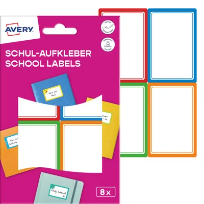 Produktbild von Avery SCHOOL8C, Buch-Etiketten, Papier, bunt, bunt, 44 x 64 mm