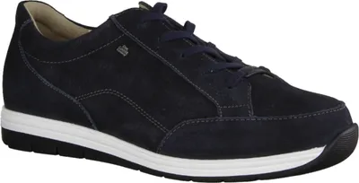 Produktbild von Finn Comfort Osorno Herren Halbschuhe, Dunkelblau, Leder, Schnürschuhe - Herrenschuhe Bequemschuhe, Blau, leder (nubukrona)