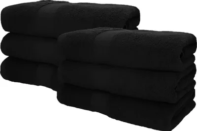 Produktbild von Betz 6 Stück Saunatücher 70 x 200 cm PREMIUM 100% Baumwolle Badetuch Liegetuch Strandtuch   Farbe: schwarz