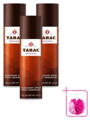 Immagine prodotto di 3 flaconi spray deodorante antitraspirante Tabac Original, 200 ml - Confezione risparmio - 3 pezzi