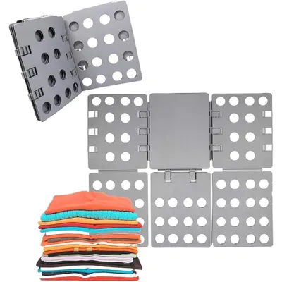 Image de Table à plier le linge - Table pliante réglable en hauteur pour chemises, vêtements, t-shirts, pulls et pantalons - Plissage sans froissage, facile et rapide, idéale pour les enfants