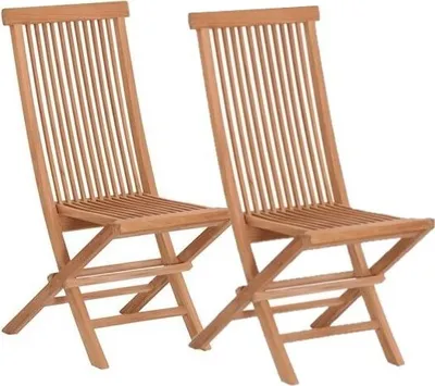 Two wooden folding chairs are shown against a white background.