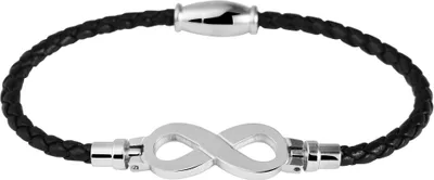 Produktbild von Akzent Echtlederarmband mit Unendlichkeitszeichen aus Edelstahl
