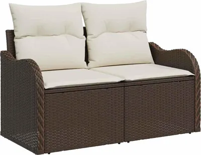 Zdjęcie produktu dla vidaXL Sofa ogrodowa 9-częściowa brązowa 100 x 55 x 73 cm z polirattanu