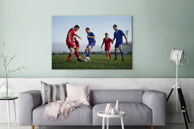Produktbild von OneMillionCanvasses® - Leinwandbilder - 140x90 cm, Fußballspiel, Wandbilder Kunstdruck Wanddekoration