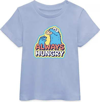 Produktbild von Spreadshirt Sesamstraße Krümelmonster Design Always Hungry  Baby T-Shirt, 0-6 Monate, Sky