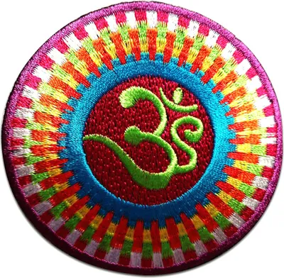 Obrázek produktu pro Om Symbol Spiritual Hindu Meditation - nášivka, nažehlovačka, nášivky, nášivky, nažehlovačka, velikost: Ø 7,5 cm