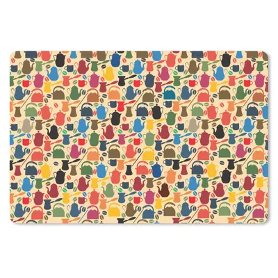 Produktbild von MuchoWow® Mauspad Mousepad Muster - Kaffee - Teekanne - Retro 27x18 cm - Mousepads - Maus Mat - Pad - Mausunterlage - Büroartikel - Desk Matten