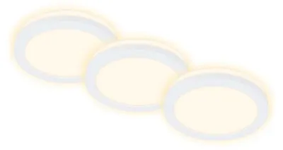 Image de Luminaires encastrables LED pour salle de bain Backlight lumi re indirecte IP44 3W blanc  8,4 cm Briloner
