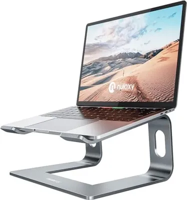 Produktbild von Nulaxy Laptop Stand, Ergonomische Aluminiumabnehmbare kompatible MacBook Air Pro, Dell XPS, HP, Lenovo mehr 10-15,6 Zoll Laptops Grau