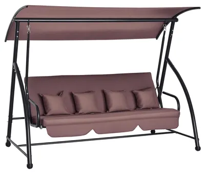 Produktbild von Hollywoodschaukel mit Liegefunktion Braun 215 x 120 x 165cm