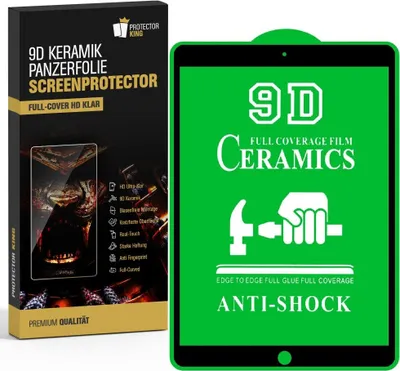 Produktbild von 6x 9D Keramik für iPad Pro 10.5 FULL-COVER Panzerfolie Displayschutz Panzerschutz Schutzfolie Displayfolie Folie ANTI-SHOK ANTI-BRUCH-ANTI-STOß
