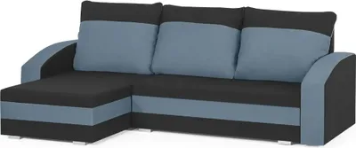 Produktbild von KING Ecksofa mit Schlaffunktion - Schwarz/Blau