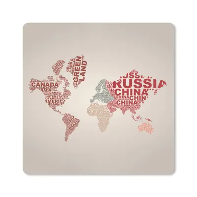Produktbild von MuchoWow® Mauspad Mousepad Weltkarte - Farben - Buchstaben 30x30 cm - Mousepads - Maus Mat - Pad - Mausunterlage - Gaming