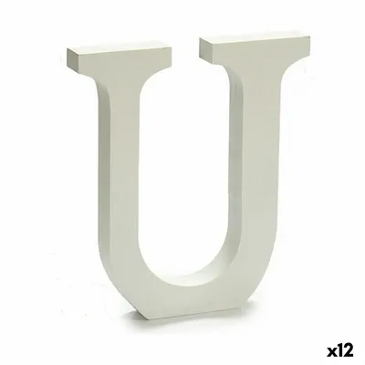 Zdjęcie produktu dla Litera U drewniana biała (1,8 x 21 x 17 cm) (12 sztuk)