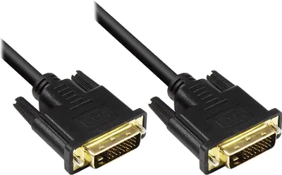 Produktbild von Anschlusskabel DVI-D 24+1 Stecker an Stecker, vergoldete Kontakte, schwarz, 5m, Good Connections®