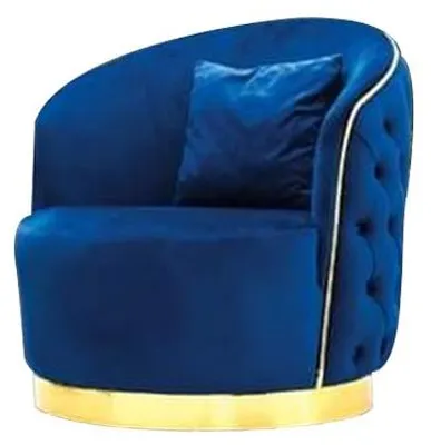 Obrázok produktu pre Modré kreslo Chesterfield obývacia izba okrúhle kreslo dizajnérske jednomiestne