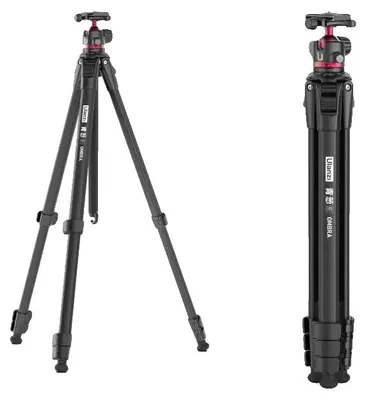 Zdjęcie produktu dla Statyw, wykonany z aluminium, udźwig 8 kg, waga 1,12 kg, wysokość po złożeniu 53 cm, wysokość po rozłożeniu 158 cm