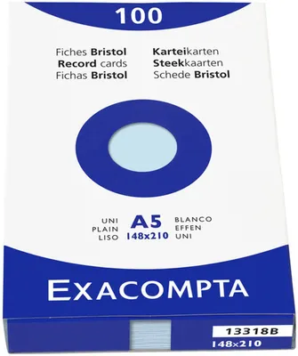 Zdjęcie produktu dla EXACOMPTA Karteikarten, DIN A5, puste, azurblau