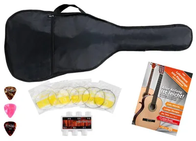 Image de Ensemble d'accessoires 5 pièces pour guitare classique 1/2, noir