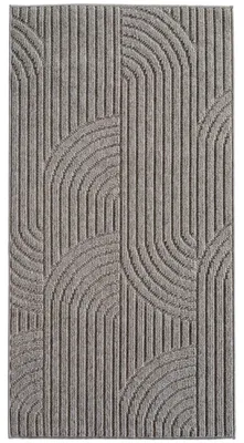 Productafbeelding van Helix Org vloerkleed laagpolig loper 80x150cm zilverkleur