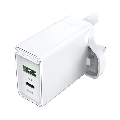 Immagine prodotto di Vention Caricabatterie da parete FBBW0-UK USB(A+C) (18W/20W) UK bianco