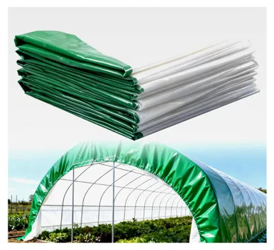 Produktbild von Gewächshausfolie, extra dicke Polyethylenfolie, wasserdichte Kunststofffolie für den Garten, grün-weiße reißfeste Gartenfolie für den Anbau in Gewächshäusern und in der Landwirtschaft (Größe: 4x10m)