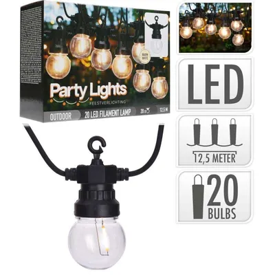 Immagine prodotto di Ghirlanda LED per esterni con 20 lampadine Benicadell 12,5m 2700K bianco caldo
