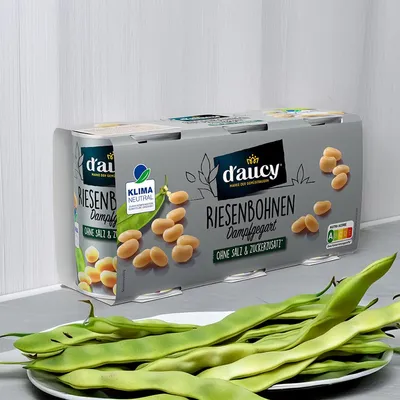 Produktbild von d'aucy Weiße Riesenbohnen 3x110g – Natürlich Frisch, Ohne Salz & Zuckerzusatz