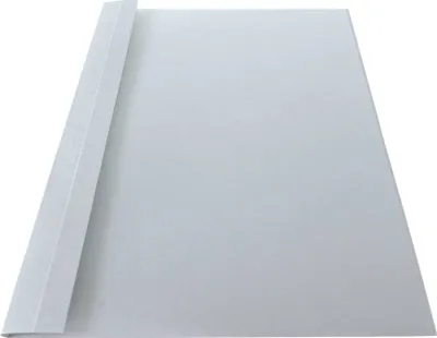 Produktbild von Ösenmappe, Leinenstruktur, 18 mm, Farbe grau, glasklare Folie, VPE= 100 St.