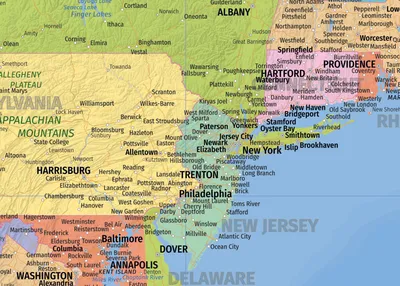 Image de Cartes géographiques - Poster - Map of the USA + 1 sur-poster de taille 61x91,5cm