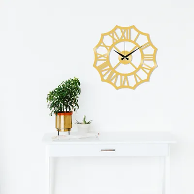 Immagine prodotto di Opviq, Metallo- TNL2187, Oro, Orologi da parete, 48 x 48 cm, 100% metallo (spessore: 1