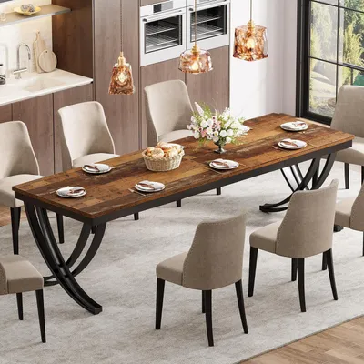 Produktbild von Esstisch Industriell Rechteckig für 6-8 Personen Braun 200 x 70 x 75 cm