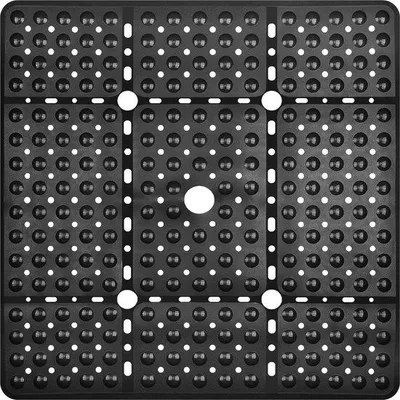 Produktbild von Famanu Antirutsch-Duschmatte 70 x 70 cm - Schwarz - Mit Ablauflöchern - Starke Saugnäpfe