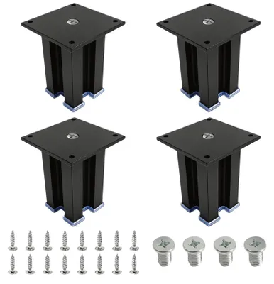 Produktbild von Set mit 4 Möbelbeinen, 10 cm hoch, schwarz