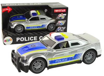 Produktbild von Leantoys Auto Polizei 1:14 Lichter Sound silber