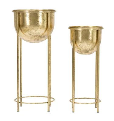 Image de Mauro Ferretti set de 2 porte-fleurs Ø 27x62 et 21.5x52 cm or