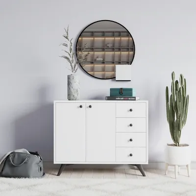 Immagine prodotto di Skye Decor, Waga- Waga MDD, bianco, scarpiere, 82x100x35 cm, pannello truciolare rivestito al 100% in melamina