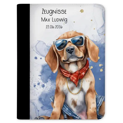 Produktbild von Zeugnismappe, Dokumentenmappe, Ordner A4, Hund mit Klarsichthüllen